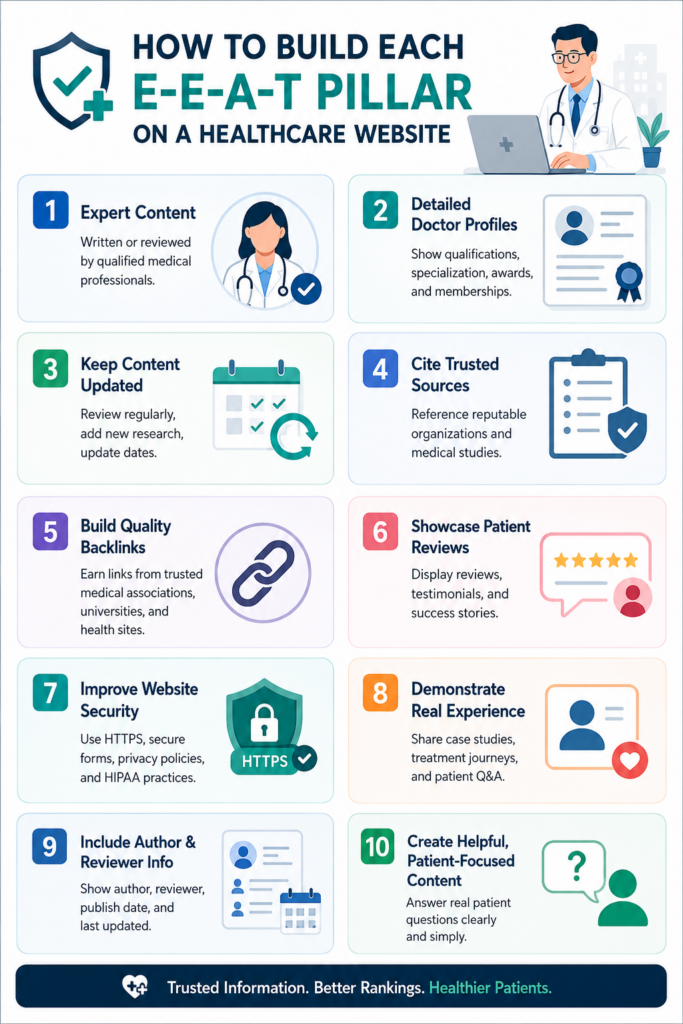E-E-A-T for hospitals and clinic contents

