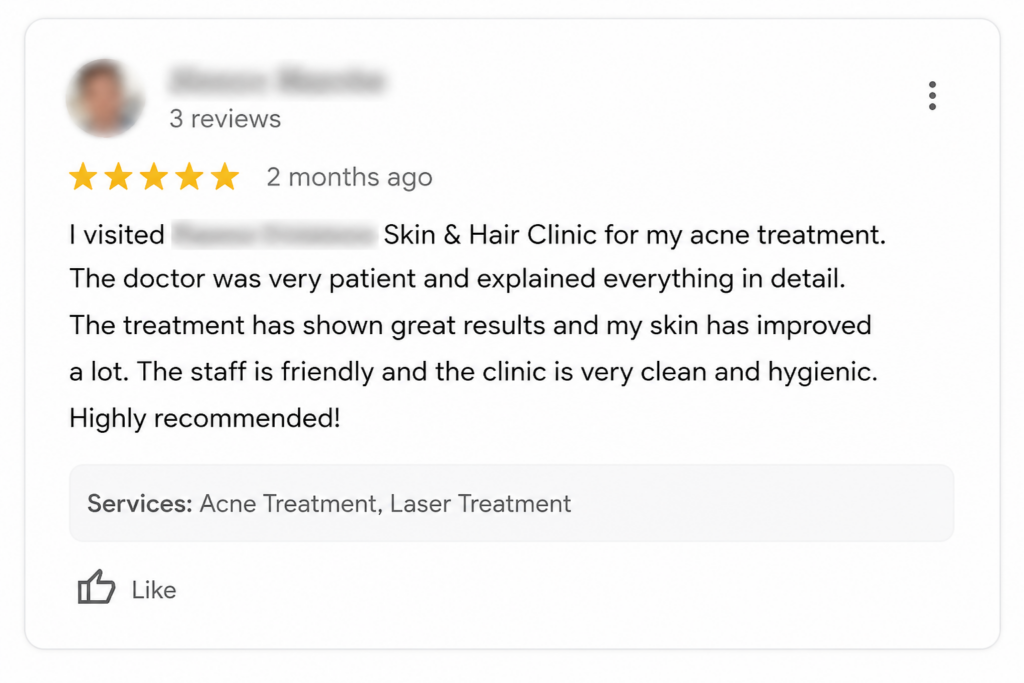 Google reviews for dermatologists